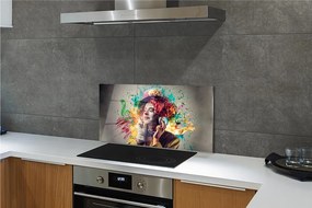 Sklenený obklad do kuchyne Klaun farba poznámky 120x60 cm