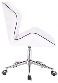 LuxuryForm DESIGN Stolička MILANO MAX na striebornej podstave s kolieskami - biela