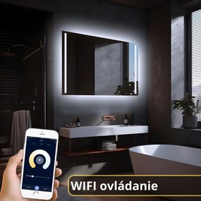 LED zrkadlo Longitudine 80x60cm studená biela - wifi aplikácia