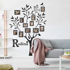 Nálepky na stenu do obývačky - Rodinný strom s rámčekmi