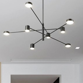 Toolight Toolight, LED stropné svietidlo s 8 ramenami 75x124 cm APP598-8C, čierna, OSW-08566