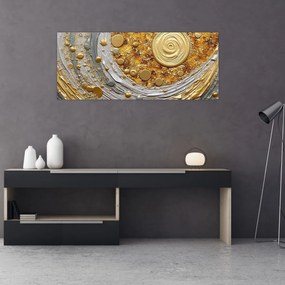 Obraz - Zlaté textúrovanie (120x50 cm)
