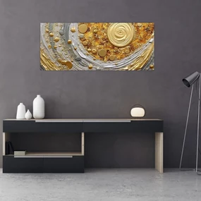 Obraz - Zlaté textúrovanie (120x50 cm)