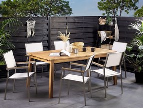 Záhradný rozkladací stôl z akáciového dreva 180/240 x 100 cm svetlé drevo CESANA Beliani
