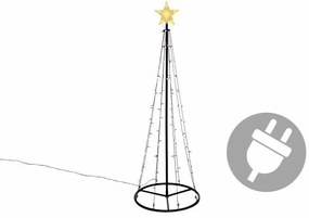Vianočná dekorácia - svetelná pyramída stromček - 180 cm teplá biela