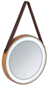 Nástenné zrkadlo s LED osvetlením Wenko Usini, ø 21 cm