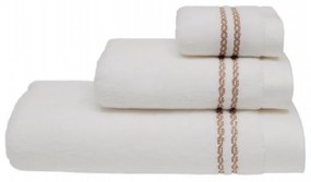 Soft Cotton Osuška CHAINE 75X150 cm Biela / béžová výšivka