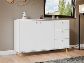 Komoda Astradon 2D3S (biela + zlatá) . Vlastná spoľahlivá doprava až k Vám domov. 1103632