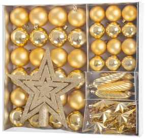 Gule MagicHome Vianoce, sada, 50 ks, 4-5 cm, zlaté, hviezda, girlanda, šiška, na vianočný stromček