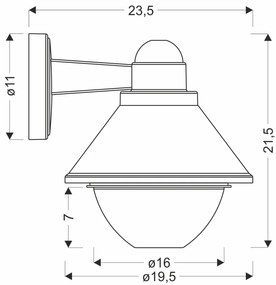 Candellux Čierne fasádne svietidlo Saginia pre žiarovku E27 IP44 21-32362