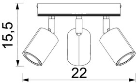 Bodové svietidlo TULON 3xGU10/8W/230V čierna/dub