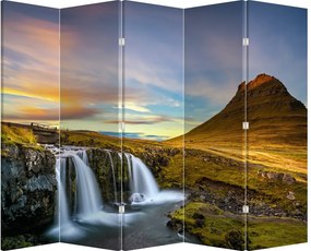 Paraván - Hora a vodopády na Islande (210x170 cm)