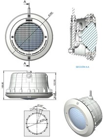 Reflektor LED bazénový (bielý) 14,5 W
