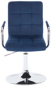 LuxuryForm DESIGN Stolička VERONA VELUR na striebornom tanieri - modrá