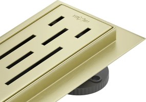 Mexen Flat 360° M01 Otočný lineárny odtok 60 cm, zlatý kartáčovaný - 1A20060-40