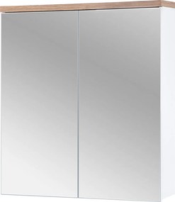 Comad Zrkadlová skrinka bez osvetlenia Bali White 60 biela/dub wotan