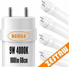 4x LED trubicové svetlo 9W 900lm 60cm 4000K G13 T8 - nieutrálná biela