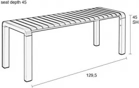 ZUIVER VONDEL lavica Zelená 129,5 cm