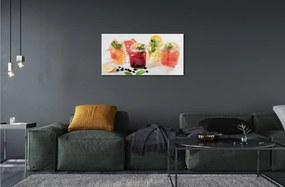 Obraz na skle Koktaily s citrusy 125x50 cm