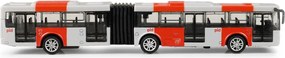 RAPPA Kovový kĺbový autobus DPP - PID Praha červený, 18 cm