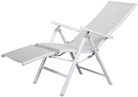 Livarno home Hliníkové kreslo Houston, biele/bledosivé  (100386213)