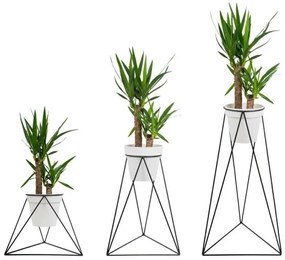 Stojan na kvetináč TRIANGL 90x50 cm čierna