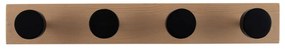 Čierny nástenný vešiak z borovicového dreva Knobs – PT LIVING