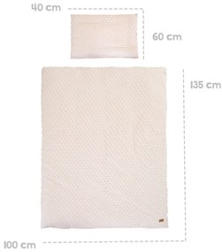 Béžové detské obliečky do postieľky s prímesou bavlny 100x135 cm Frosty Almond – Roba
