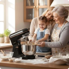 Berdsen 1400 W BD-756 3-v-1 planetárny mixér kuchynský robot 6 l Farba: strieborno-zlatý