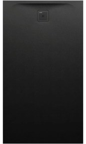 LAUFEN Pro obdĺžniková sprchová vanička z materiálu Marbond, odtok na kratšej strane, 1600 x 900 x 42 mm, čierna matná, H2139590800001