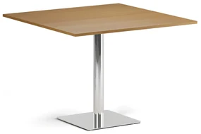 Konferenčný stolík ENZO, 100x100 cm, chróm podnož, buk