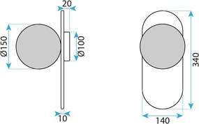 Toolight Toolight, nástenné svietidlo 1xE27 APP1756-1W, zlatá matná-biela, OSW-04316