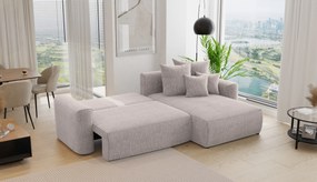 Rohová sedačka Baria (P) (svetlohnedá). Akcia -20%. Vlastná spoľahlivá doprava až k Vám domov. 1133082