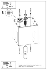Biele stropné svietidlo s kovovým tienidlom 10x10 cm Pax – Sollux