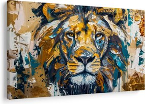Obraz - Abstraktná olejomaľba s levom (90x60 cm)