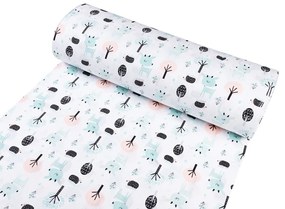 Biante Detské bavlnené posteľné obliečky do postieľky Sandra SA-369 Srnčekovia a ježkovia v lese Do postieľky 90x120 a 40x60 cm