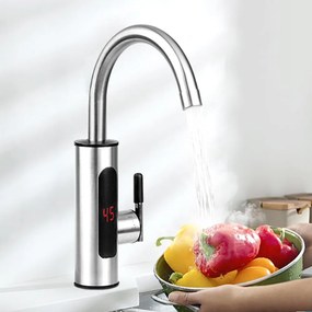 Elektrická vodovodná batéria s ohrievačom vody a spodným pripojením