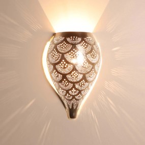 Marocká strieborná nástenná lampa Farid