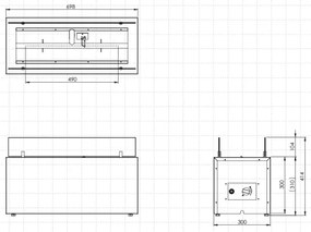 Planika Rio GAS - Vonkajší plynový krb 41,4x69,8 cm 10kW