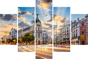 Obraz - Calle Gran Vía, Madrid, Španielsko (150x105 cm)