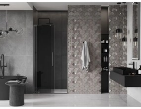 Mexen Velar L, posuvné sprchové dvere do otvoru 120 cm, 8mm šedé sklo, grafit brúsený, 871-120-003-41-66