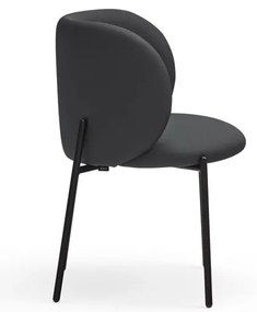 Čierne čalúnené jedálenské kreslá v súprave 2 ks Mogi – Teulat