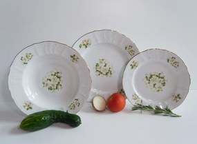 Thun tanierová súprava Bernadotte biele kvety 27-dielná