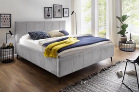 Čalouněná postel LEJSAN 160x200 s úložným prostorem, šedá