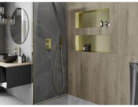 Mexen X-Wall-NR, polička na zapustenie pod obklad bez goliera 75 x 30 cm, zlatá lesklá, 1951753010