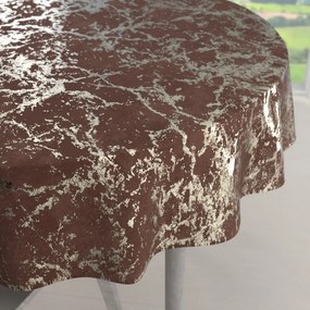 Biante Zamatový okrúhly obrus Isabela IBL-014 Zlatý mramor na červenohnedom Ø 120 cm