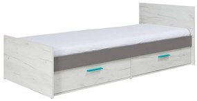 Jednolôžková posteľ 90 cm Rosario R16 (dub craft biely + sivá) (s úl. priestorom). Akcia -20%. Vlastná spoľahlivá doprava až k Vám domov. 1123974