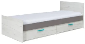 Jednolôžková posteľ 90 cm Rosario R16 (dub craft biely + sivá) (s úl. priestorom). Akcia -20%. Vlastná spoľahlivá doprava až k Vám domov. 1123974