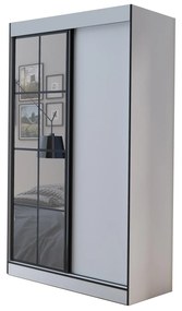 Šatníková skriňa 120 cm Oklahoma 2 (biela + čierna). Vlastná spoľahlivá doprava až k Vám domov. 1043171