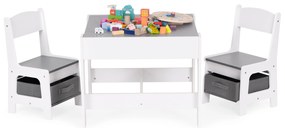 Zostava detského nábytku, stôl + 2 stoličky, kriedová tabuľa, ECOTOYS